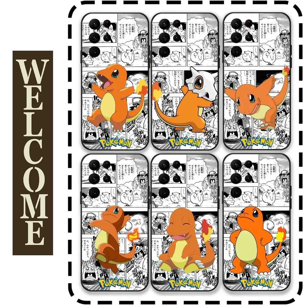 

Funny Cartoon Charmander Phone Case for Samsung Galaxy S24 Ultra S22 S23 Ultra S21 S20 5G Protective Silicone TPU Funda