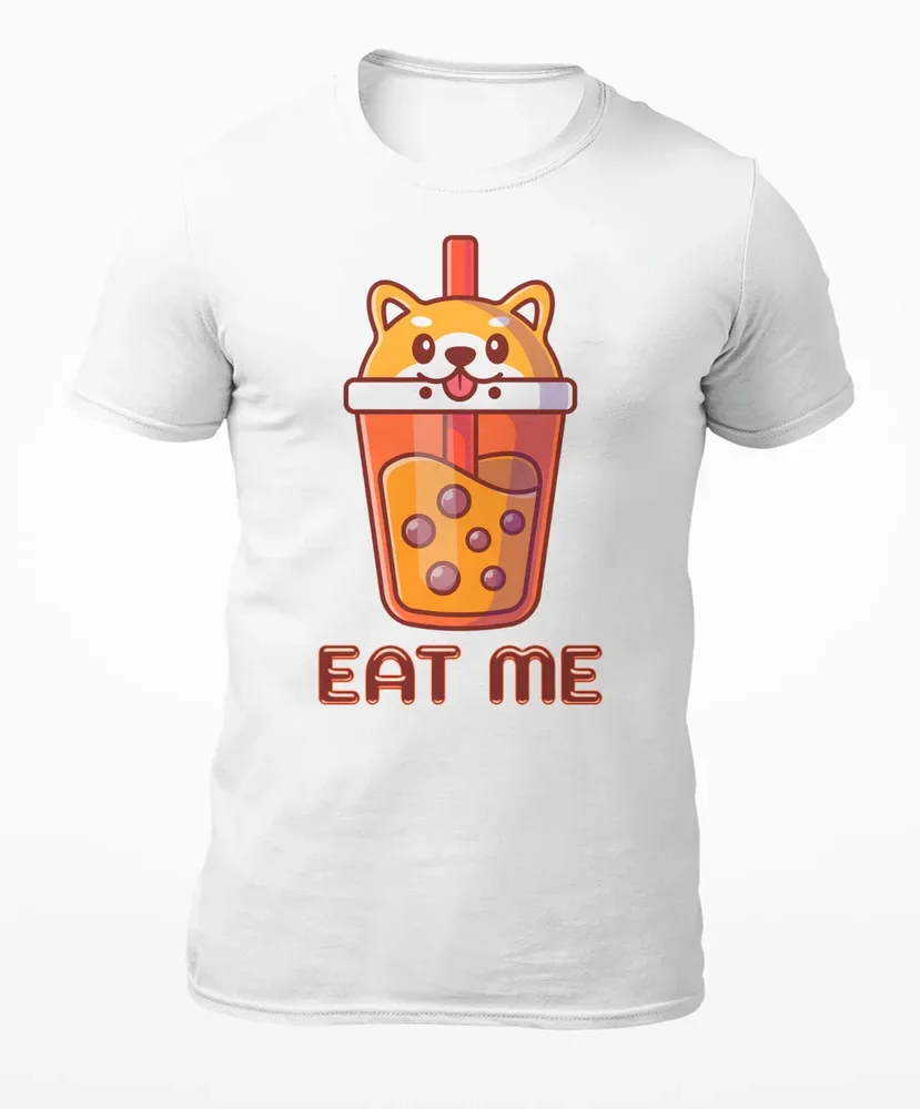 Eat Me Milkshake Corgi - Funny Men's T-Shirt - Women's T-Shirt High Quality 100%Cotton Short Sleeve