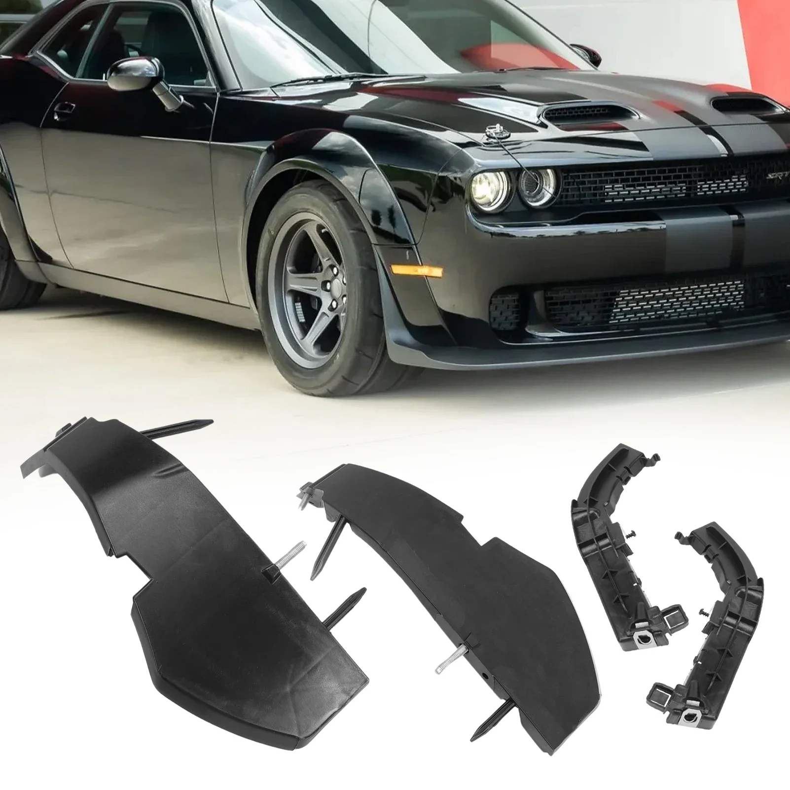 4 PCS Front Bumper Support Brackets Cover Retainer Mount Retainer Kit for Dodge Challenger 2015-2021 68024342AD 68024343AD