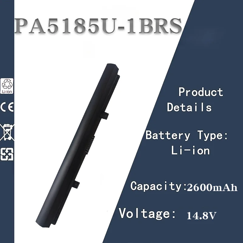 

14.8V 2600mAh Compatible Laptop Battery for Toshiba PA5185U-1BRS C Series (C40-B/C50-A/B/C55D) & L Series (L50-B/L55T)
