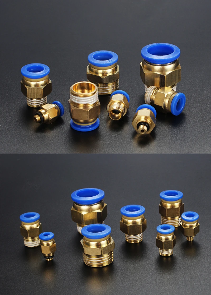20PCS Pneumatische Luft Anschluss Fitting PC 4mm 6mm 8mm 10mm 12mm Gewinde 1/8 "1/4" 3/8 "1/2" Schlauch Armaturen Rohr Schnell Anschlüsse – Detail 4