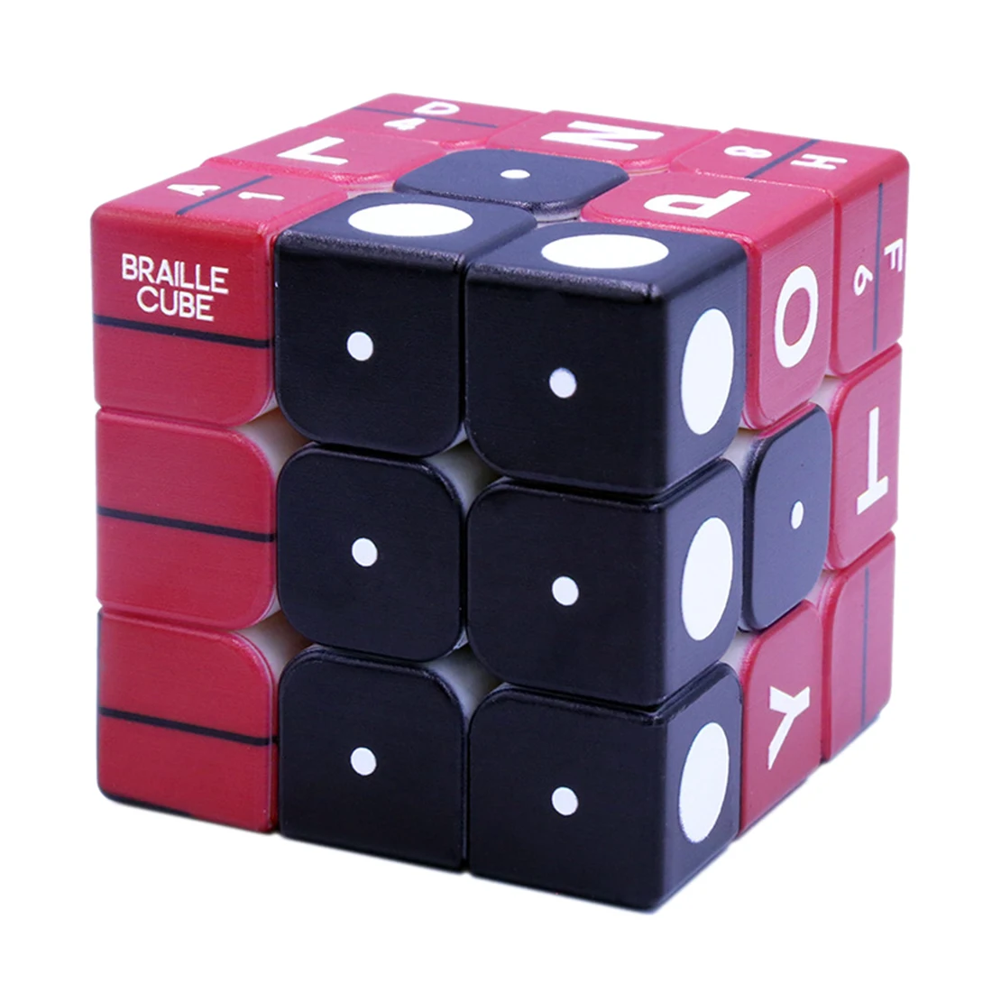 

3x3x3 Braille Number Fingerprint Relief Effect Magic Cube Puzzle Cube Game for Blind Playing Gift