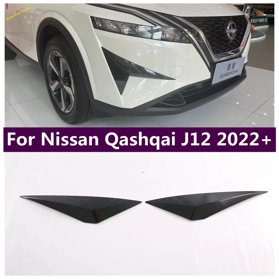 

ABS Carbon Fiber Front Fog Light Lamp Eyelid Cover Trim Decoration Frame For Nissan Qashqai J12 2022 2023 2024 Car Accessories