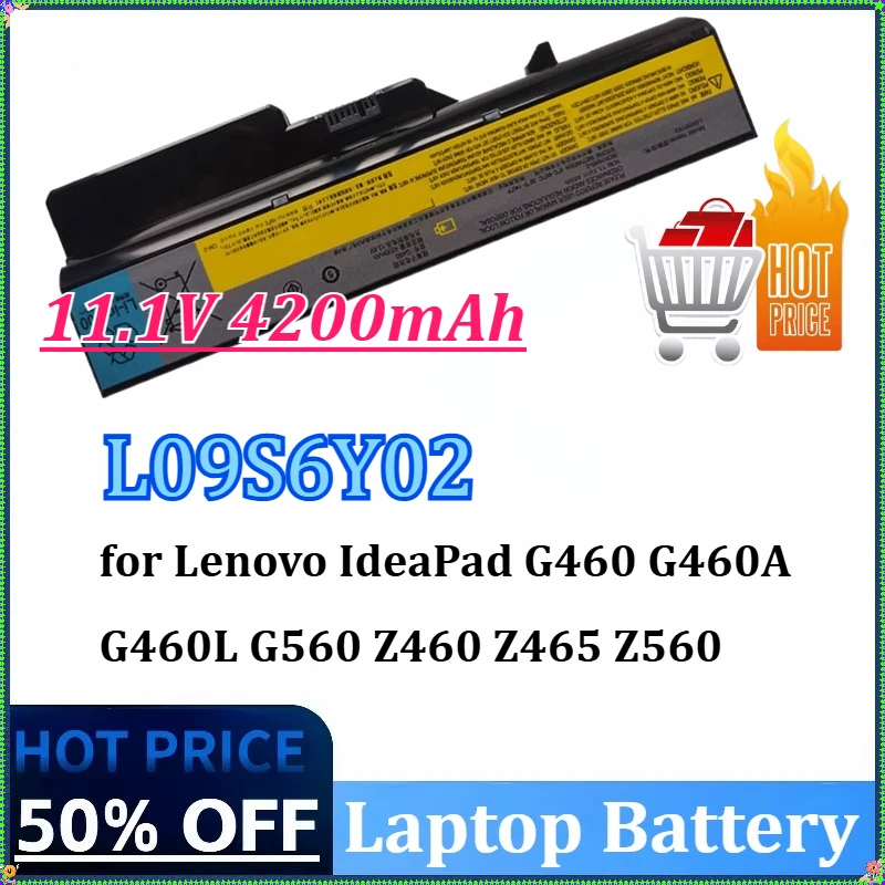 

L09S6Y02 11.1V 4200mAh Laptop Battery for Lenovo IdeaPad G460 G460A G460L G560 Z460 Z465 Z560 Z565 L09S6Y02 LO9L6Y02 57Y6454
