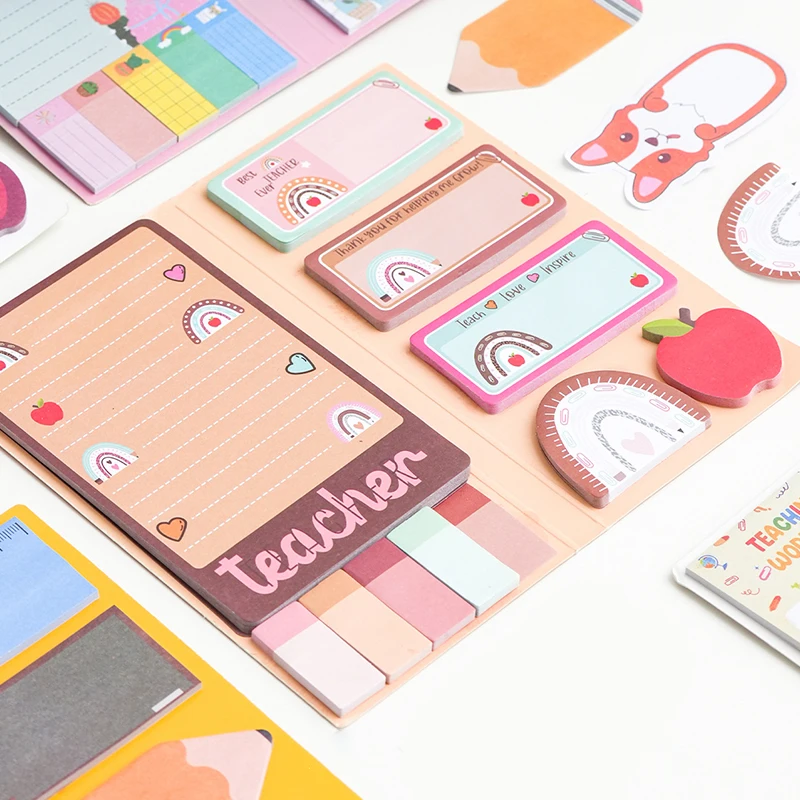 영어 교사의 스티커 메모 N 번 찢을 수 있습니다. 만화 색상 조합 특수 모양의 학생 메모