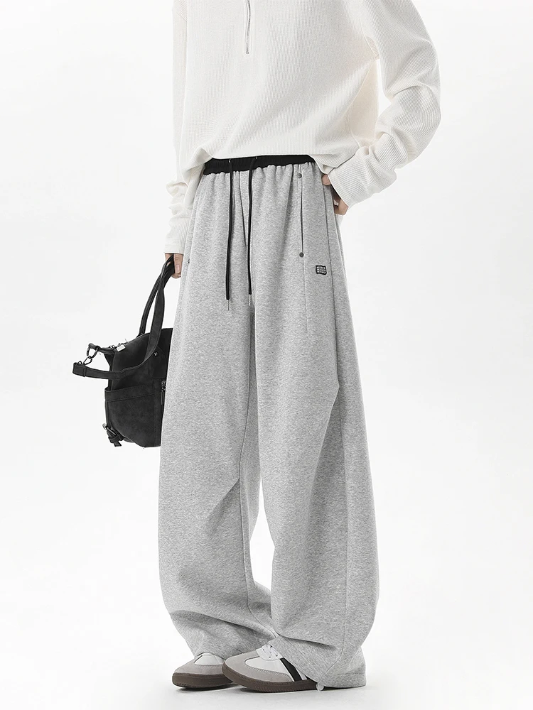 

Casual Straight Leg Pants Men's Autumn Winter American Sle Loose Wide Leg Trousers Spring Season Cotton Polyester Blend