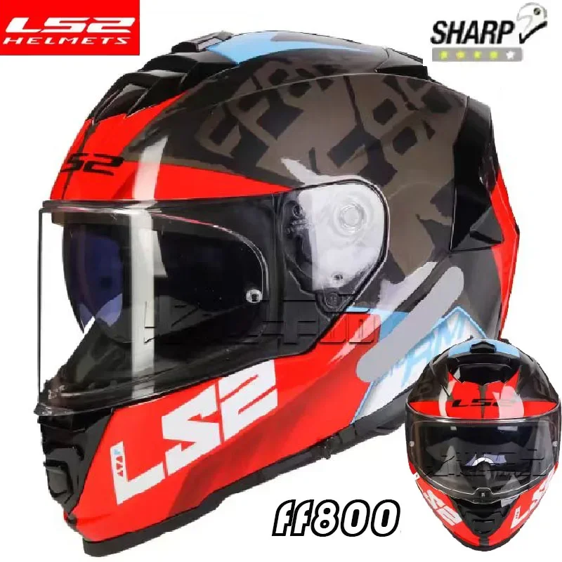 New LS2 FF800 Motorcycle Helmet Full Face Double lens Racing Off-road Helmet Cascos Para Moto Men Capacetes Casco Moto DOT