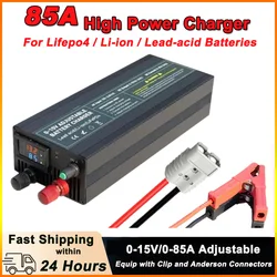 14.6V 100A Lifepo4 Charger 12V 85A 60A Rechargeable Car Lithium Battery Charger 12.6V 4S Lead Acid Fast High Power Adapter