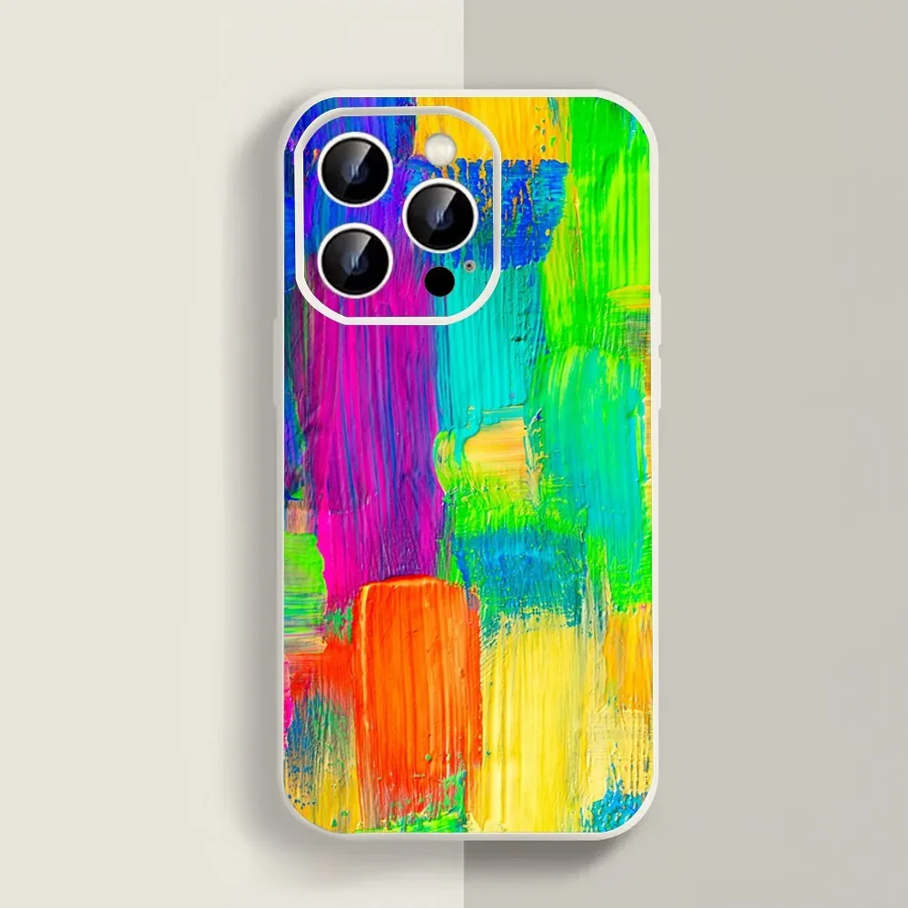 Watercolor Paint Palette Phone Case For Iphone 11 13 14 15 16 Pro Max X Xr Xs Max Se2020 12mini White Cover Case image 6