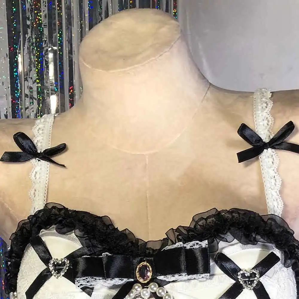 

Goth Box Grunge Eco DIY Emo E-Girls Harajuku Hand Made Y2K Halter Camisole TOPS Kawaii Gothic Tank Punk Rock Cross