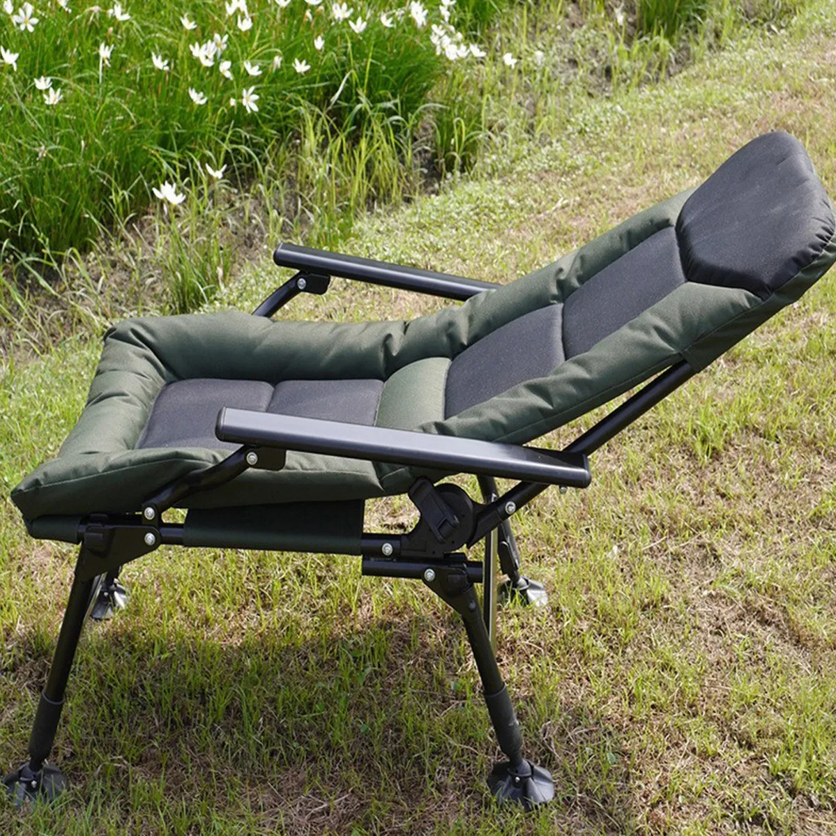 Widened Oversized Angling Chair Thick Wear Resistant Fabric Foldable Outdoor Lounge Seat Multi-scene Fishing Camping Furniture