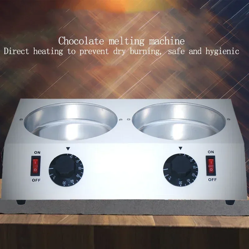 

Desktop 220v Aluminum Non-Stick Pan Two-Cylinder Chocolate Melting Furnace Insulation Electric Heating Melting Machine