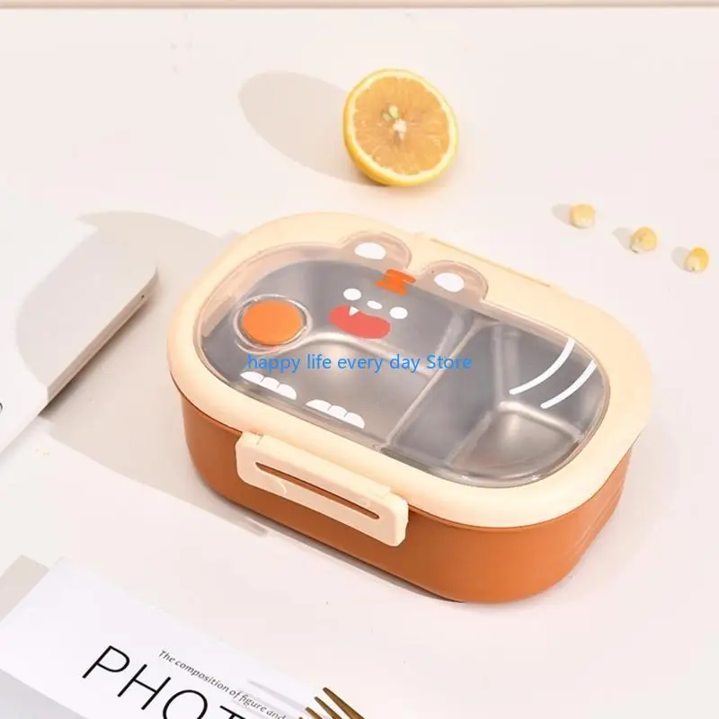 Contenitore alimentare T8UC per bambini Bentos Box facile da pulire con divisori in acciaio in acciaio in acciaio Box con per il