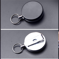 Black 4cm Outdoor Sports Keychain Anti Theft and Anti Loss Fishing Equipment Retractable Buckle Fishing Metal Easy Pull Buckle