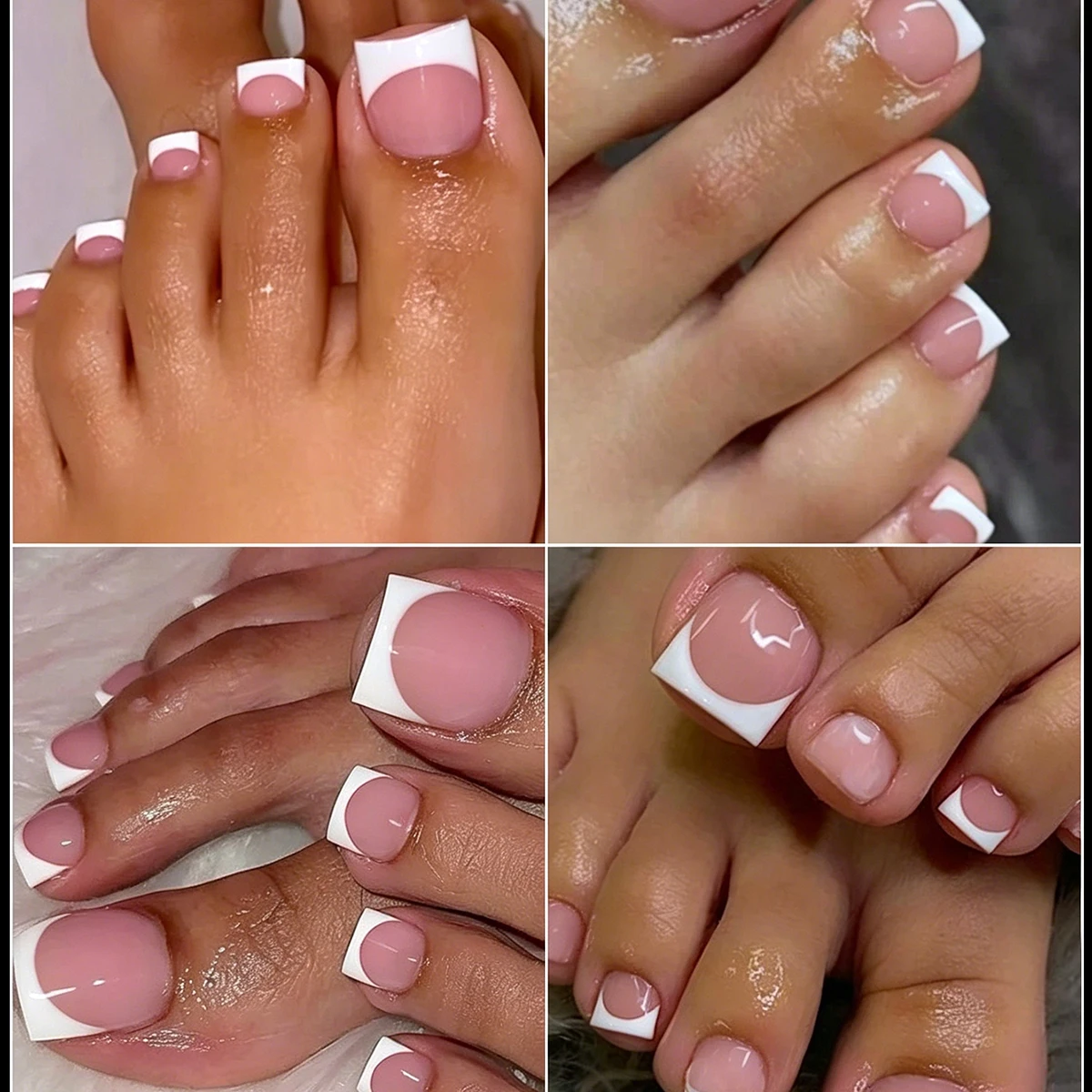 160/320 Stück Press-On Zehennägel, kurze, matte Zehennägel, vollständige Abdeckung, weiche Gel-Zehennagelspitzen, Verlängerung für Salon, Zuhause, Fußpflege, Maniküre – Detail 2