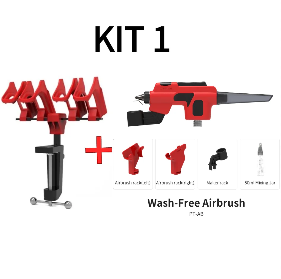 DSPIAE PT-AB Wasvrije Airbrush met Marker Rack voor Gundam Schaalmodel Schildergereedschappen Snelle verfverandering Hobby DIY Craft Tools
