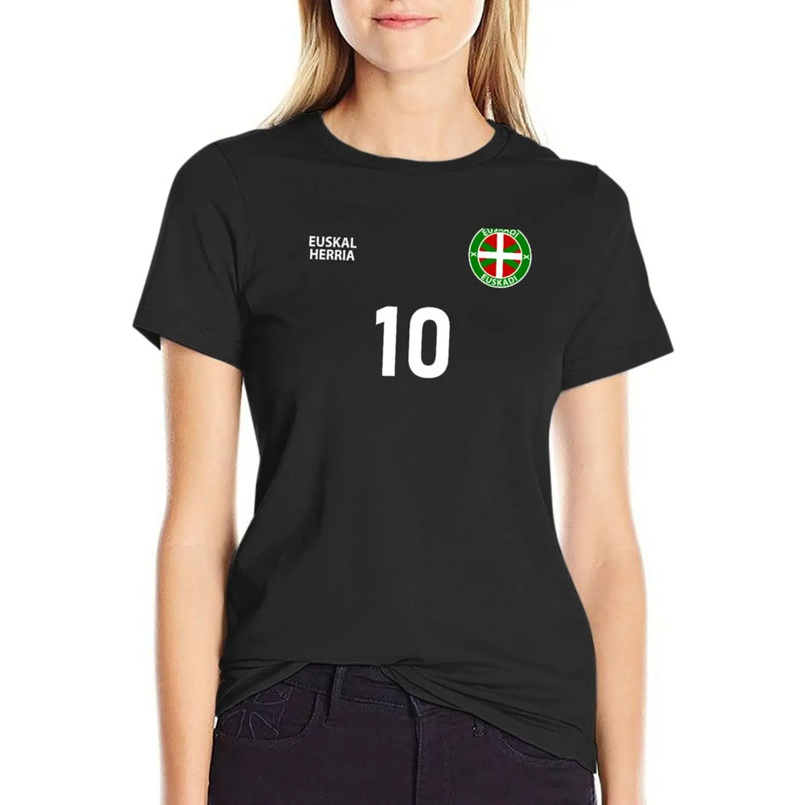 

Euskadi Basque Country National Football Team Soccer Retro Euskal herria Number 10 T-Shirt vintage clothes Women t-shirts