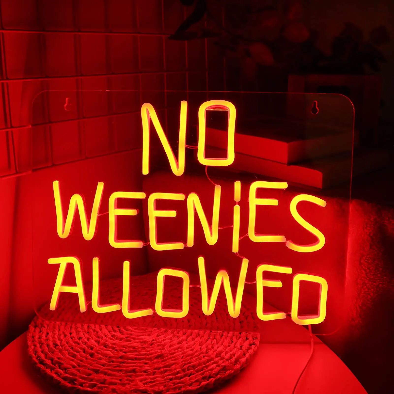 

No Weenies Allowed Neon Sign for Room Decor,Led Lighted Sign for College Dorm and Living Room,Perfect for Man Cave Decor