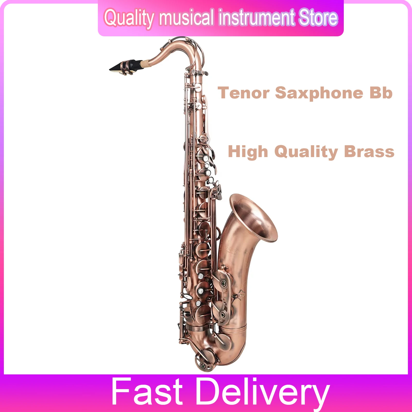 

SLADE тенор-саксофон Bb латунный высококачественный саксофон для начинающих профессиональный деревянный духовой музыкальный инструмент с аксессуарами