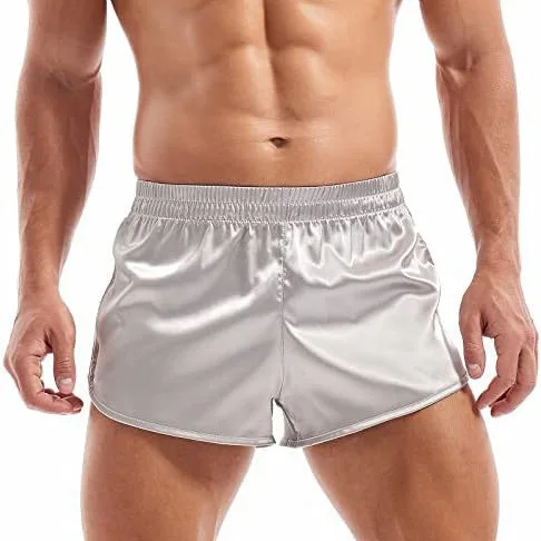 Loween 2025 Pantalones de satén para hombre, pantalones de seda con ángulo plano, abertura lateral Sexy, informales, temporada de verano, ajuste pe, origen chino