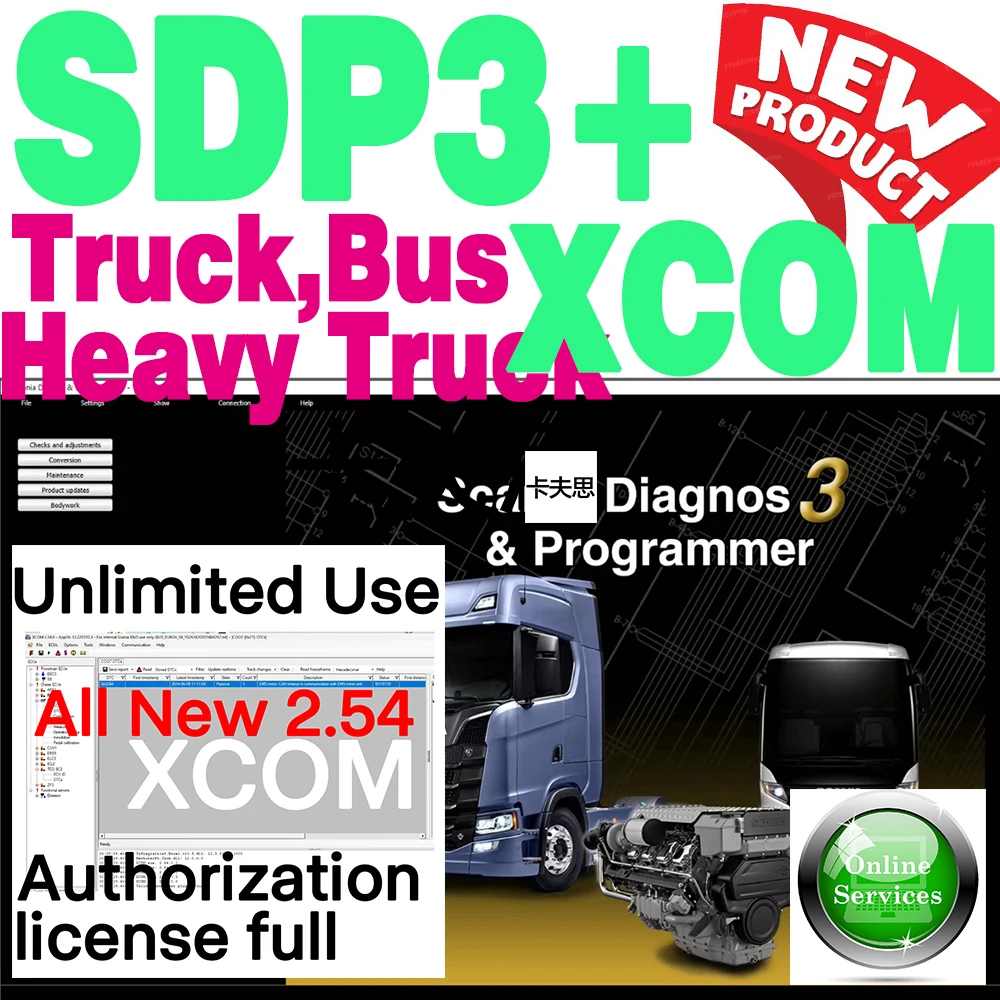 

SDP3 2.68.4 xcom 2.54 с авторизационным ключом Program AS keygern, неограниченное количество раз использования, для нескольких ПК, обновление VCI3, для грузовых автомобилей