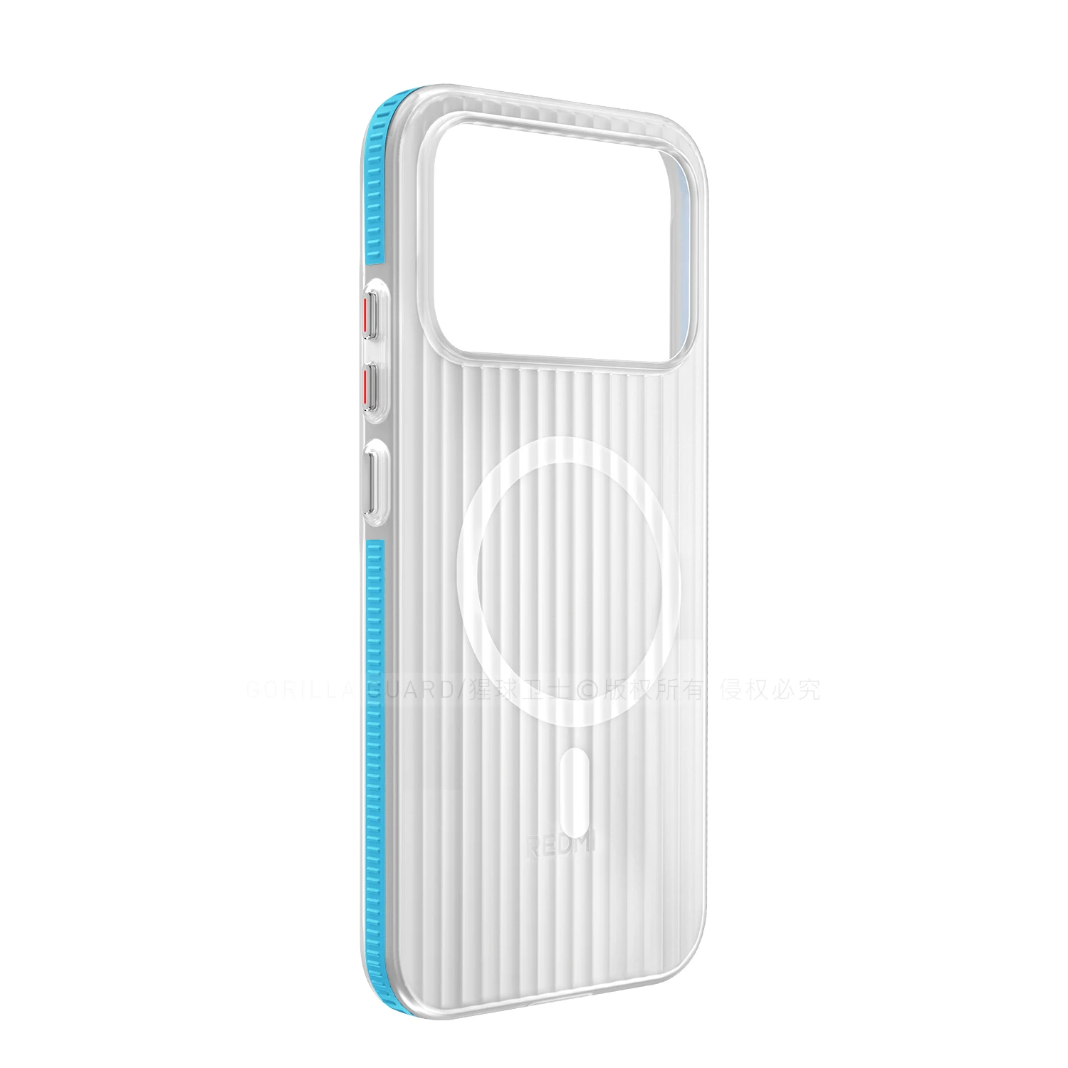 Etui Magnetyczne Matowe Przezroczyste z Paskami w Stylu Bagażowym na Telefon Xiaomi POCO F8 Ultra F8 Pro, Kompatybilne z MagSafe, Twarda Obudowa — zdjęcie produktu 5