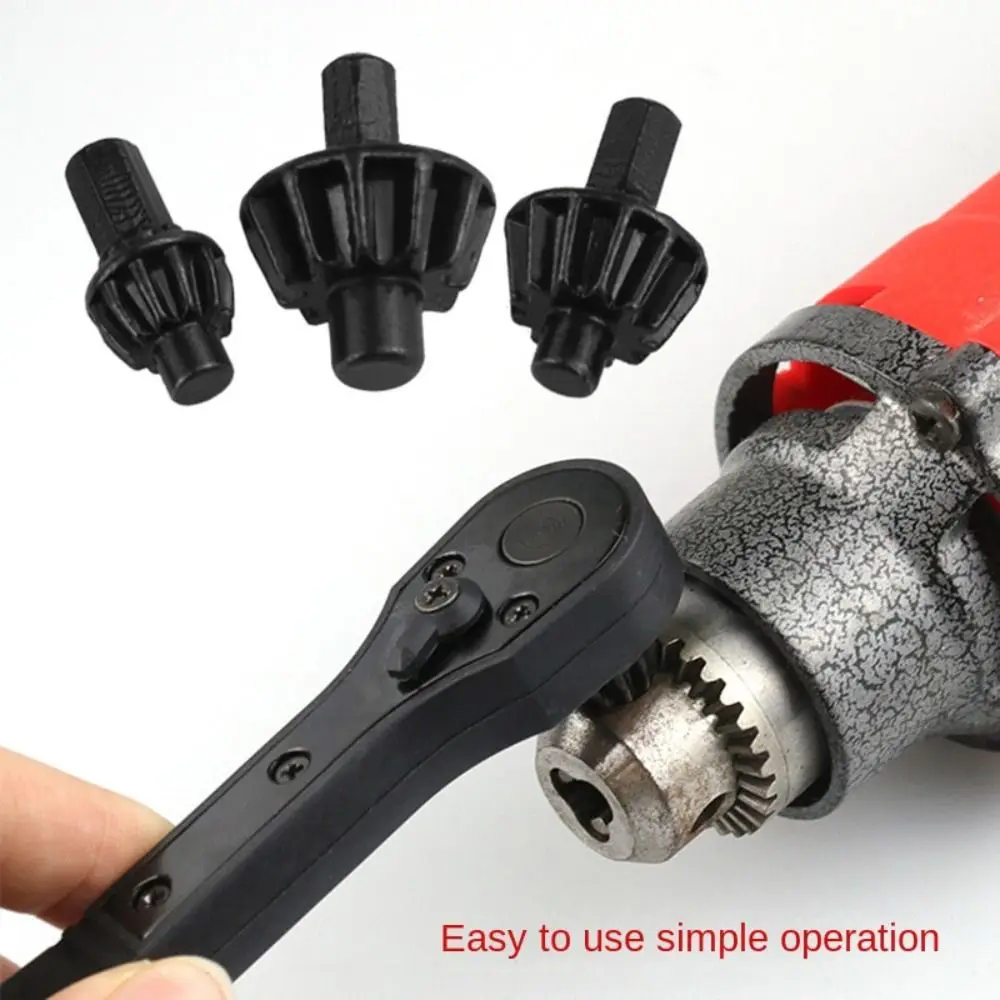 45# steel Drill Chuck Key Ratchet Spanner Electric Accessory Black Chuck Wrench Spanner Hand Tool Universal