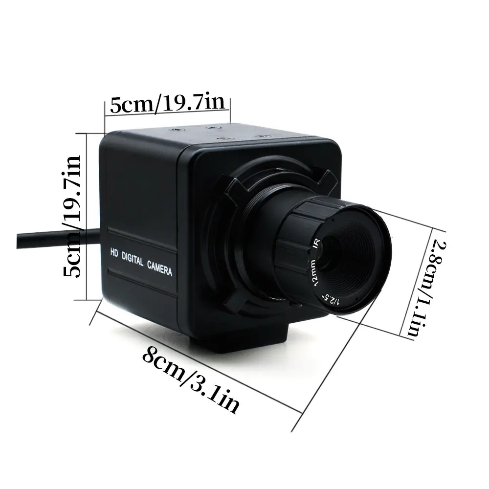 WGWK Mini Camera 3/4/5/8MP CMOS Security CCTV POE H.265+ With 12mm Fixed Focus CS Lens P2P IP POE48V Onvif Industrial Camera