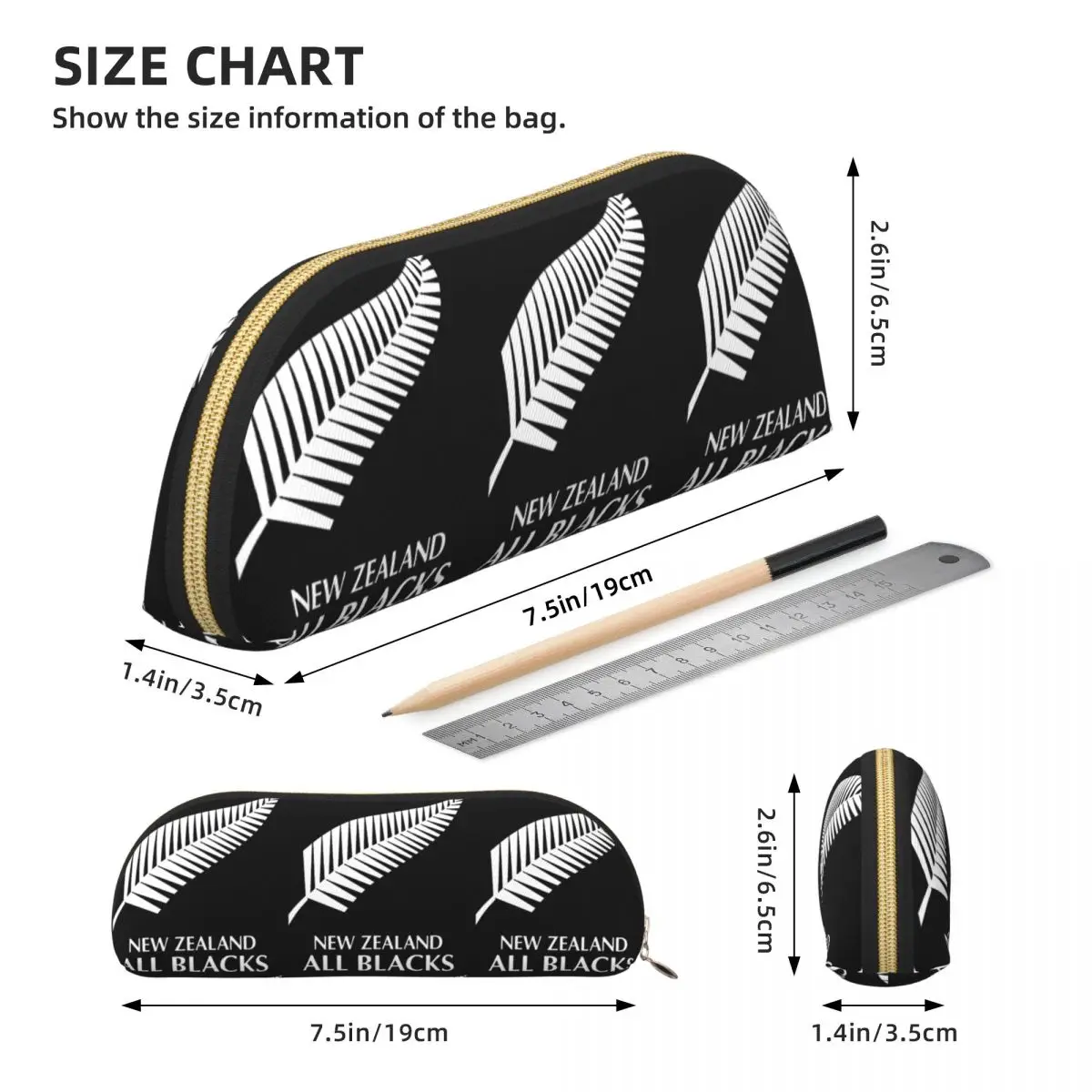 جميع السود قبعة الرجبي الخريف الشتاء مقلمة قلم رصاص الحقيبة تخزين لوازم مكتبية سعة كبيرة صندوق القلم حقيبة أقلام رصاص