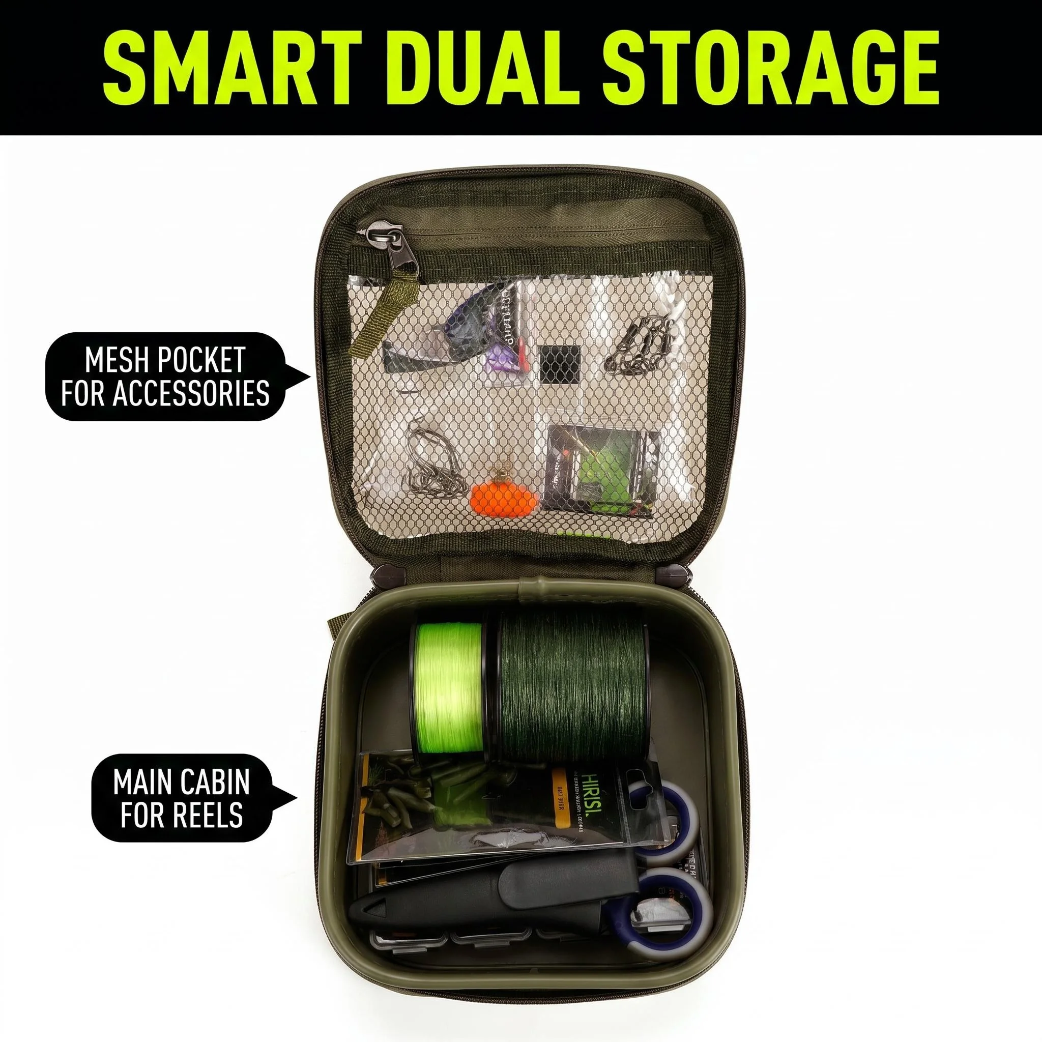 HIRISI EVA Fishing Tackle Storage Bag Waterproof Carp Fishing Rig Box Hook Accessory Case Portable Fishing Parts Storage Pouch view 5