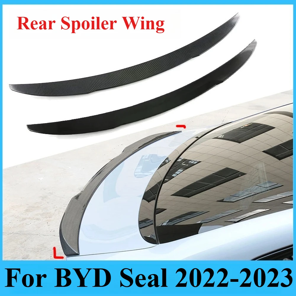 

For BYD Seal 2022-2024 Rear Spoiler Wing - Gloss Black ABS Plastic Trunk Lip Fin OEM Style Tailgate Airflow Deflector + 3M Tape