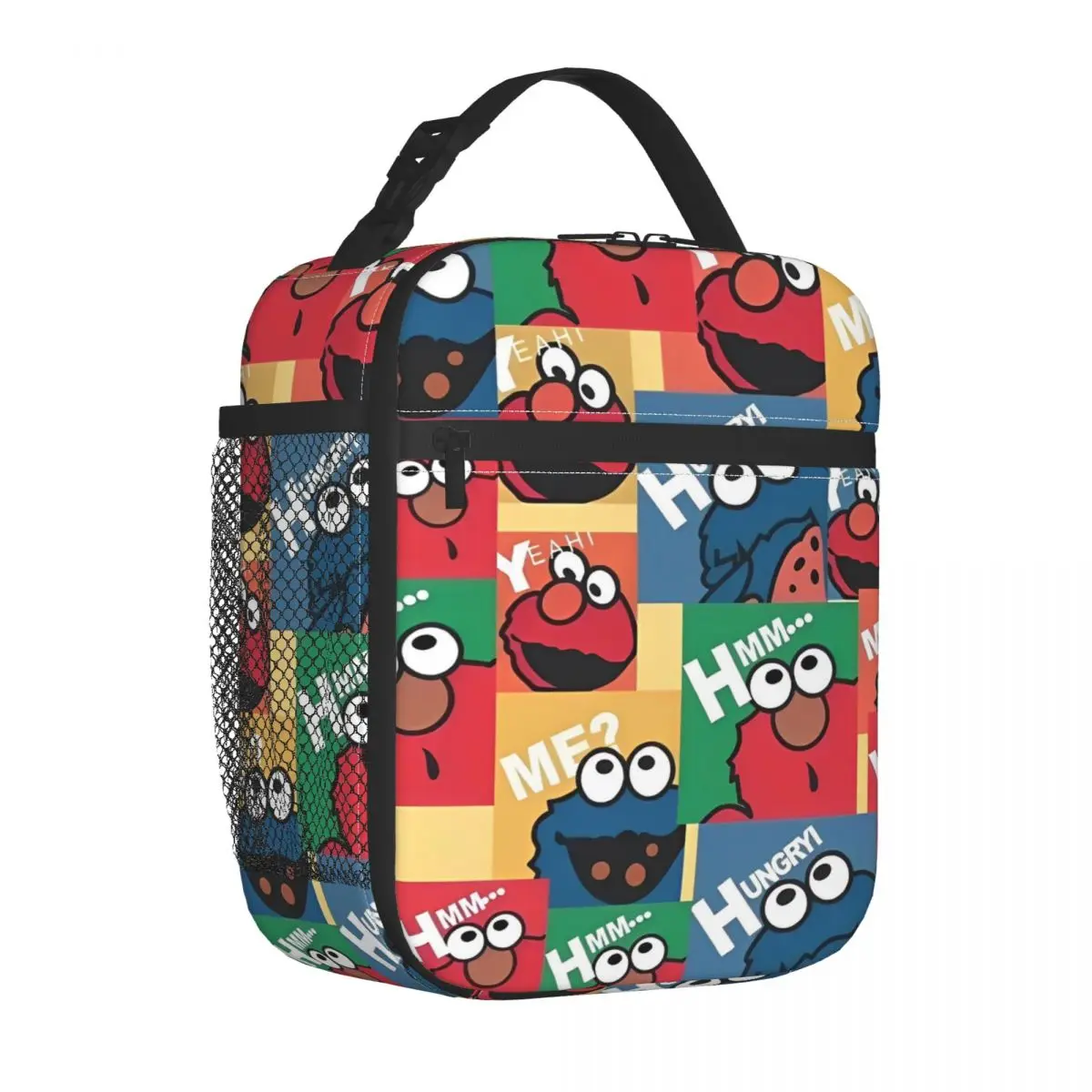 Funny Cartoon S-Sesame Street Insulated Lunch Bag Leakproof Comedy Meal Container Thermal Bag Lunch Box Tote College Girl Boy