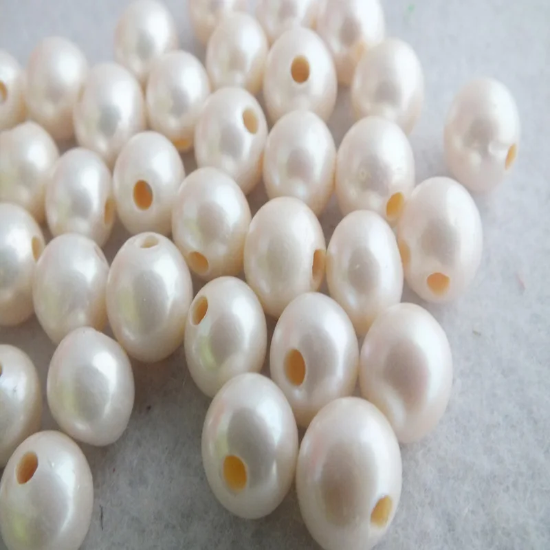 

100pcs/lot DIY High Quality Jewelry Making 11-12mm 2mm Big Hole Natural Freshwater Pearl Loose Beads