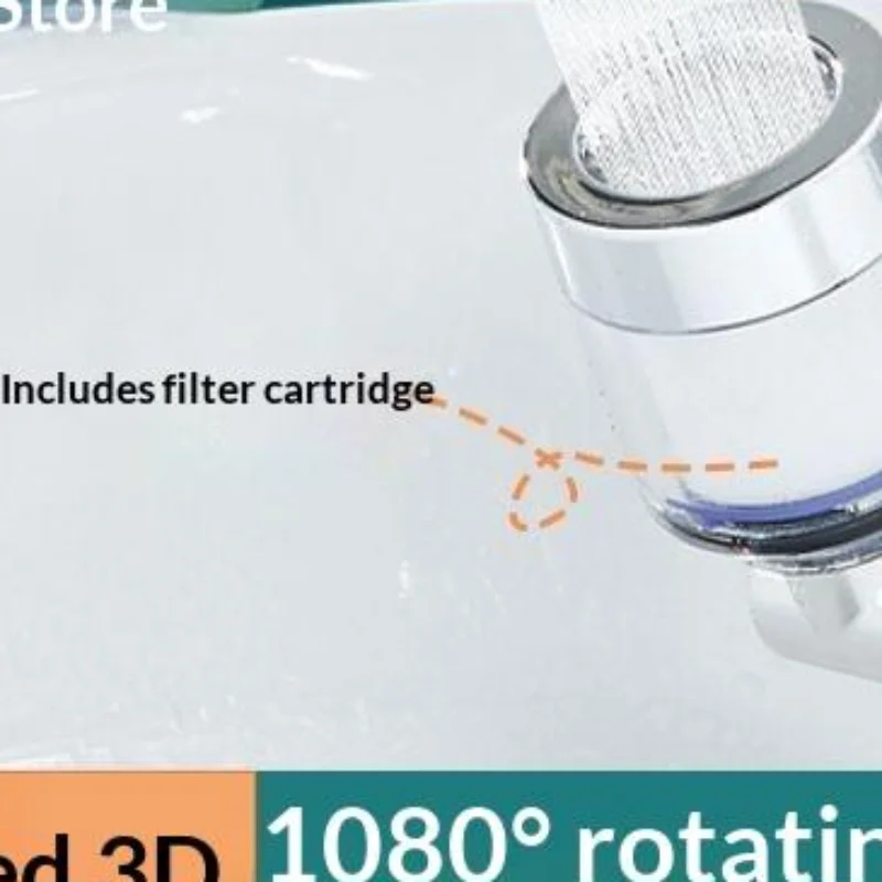 1080° Rotating Faucet Extender Arm Universal Anti‑splash Tap Bubbler Filter Nozzle For Kitchen Bathroom Sink