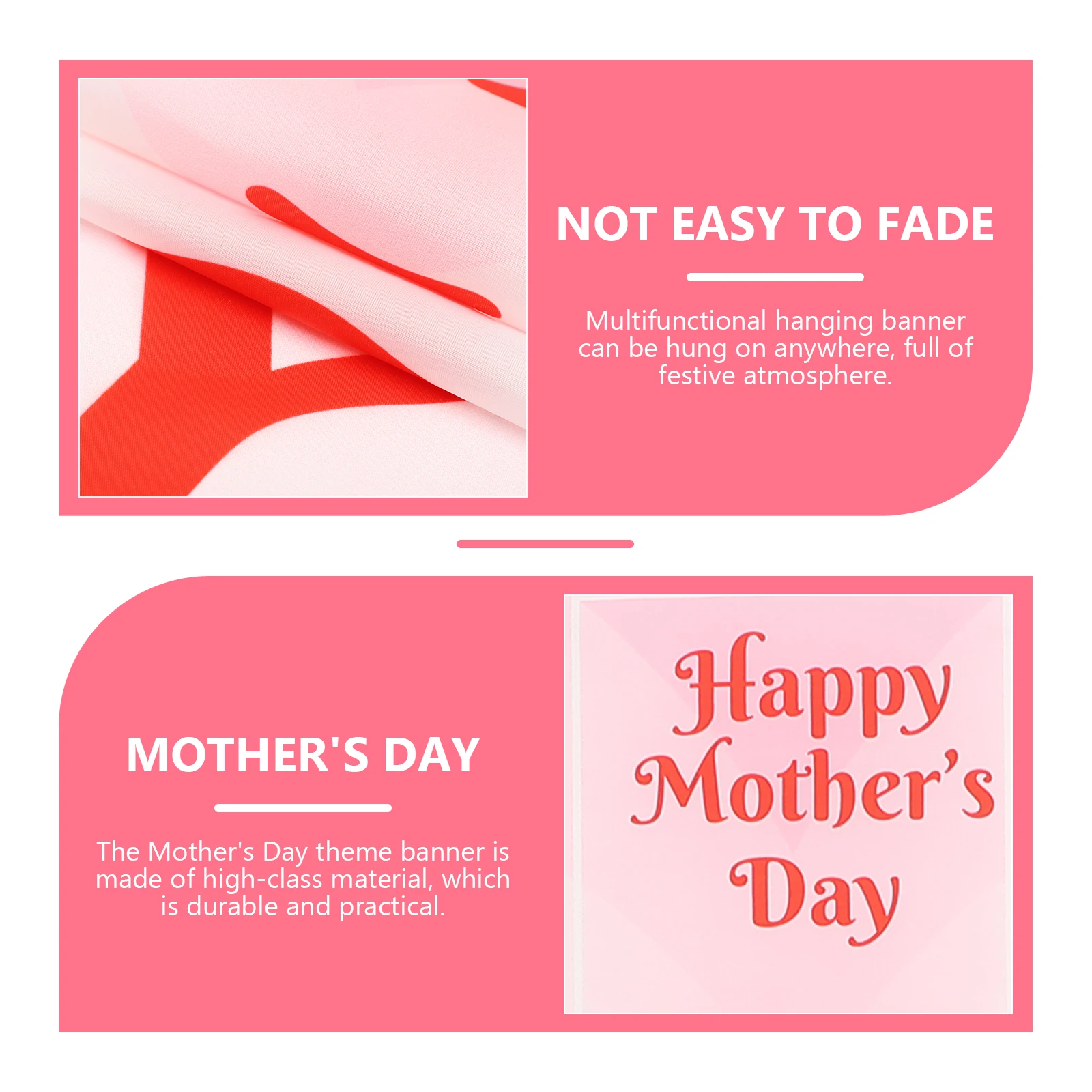 

Mother'S Day Theme Banners 1 Pair Polyester Front Door Hanging Decorative Flags For Party Family Home Wall Yard