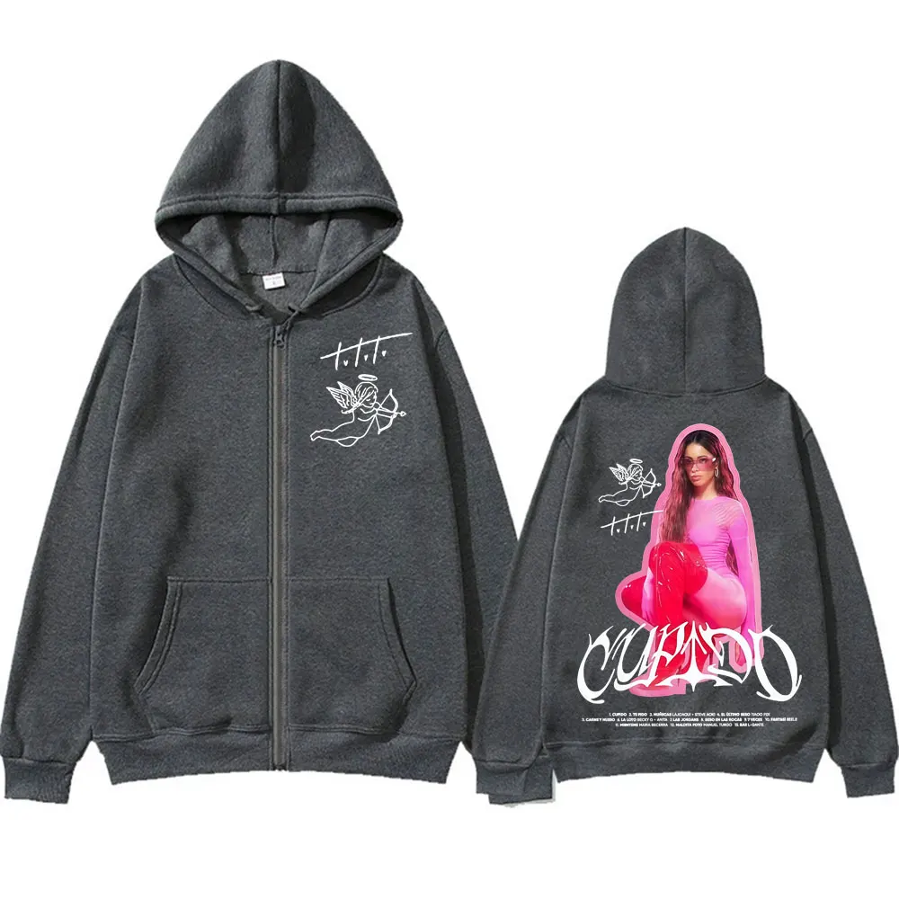 Singer Tini Stoessel Cupido ألبوم جرافيك زمم بلوزات الرجال النساء الملابس موضة القوطية هوديي المتضخم سستة البلوفرات