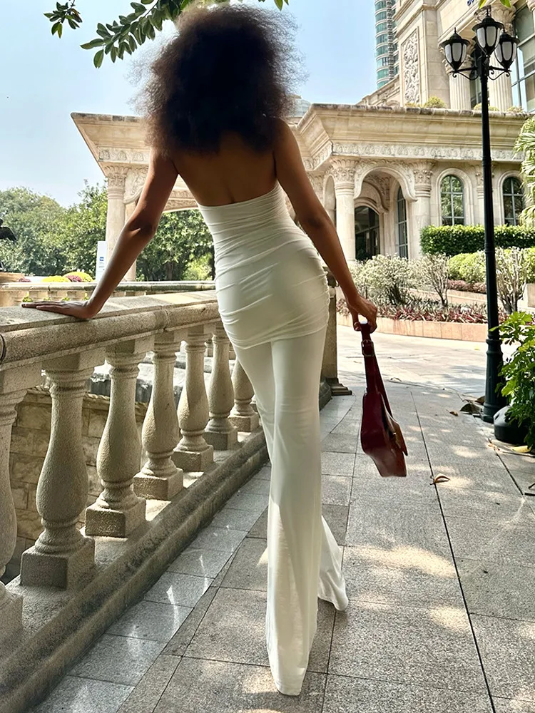 مثير Bal Svel سليم صالح بذلة عالية الخصر السراويل الطويلة مثير با تصميم لا تسمية العلامة التجارية 00٪ محتوى النسيج