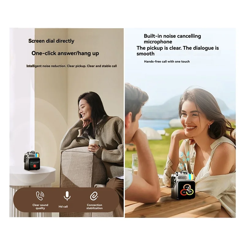 

A73E-Bluetooth Speaker With LED Display RGB Lights Supports TF Card Calendar Weather Sync For Outdoor And Gaming