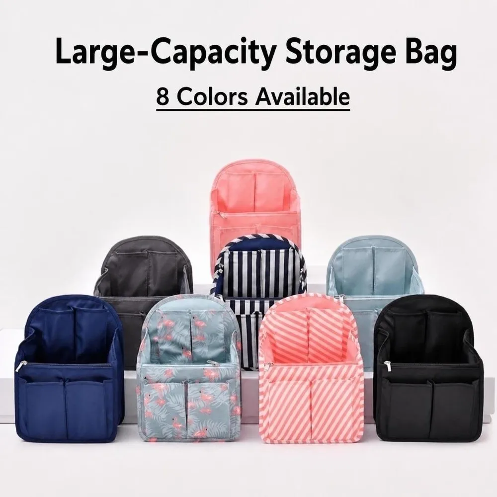 Multi-pockets Backpack Storage Insert Bag Inner Multifunctional Inner Liner Storage Bag Compartment Sorting Large Capacity