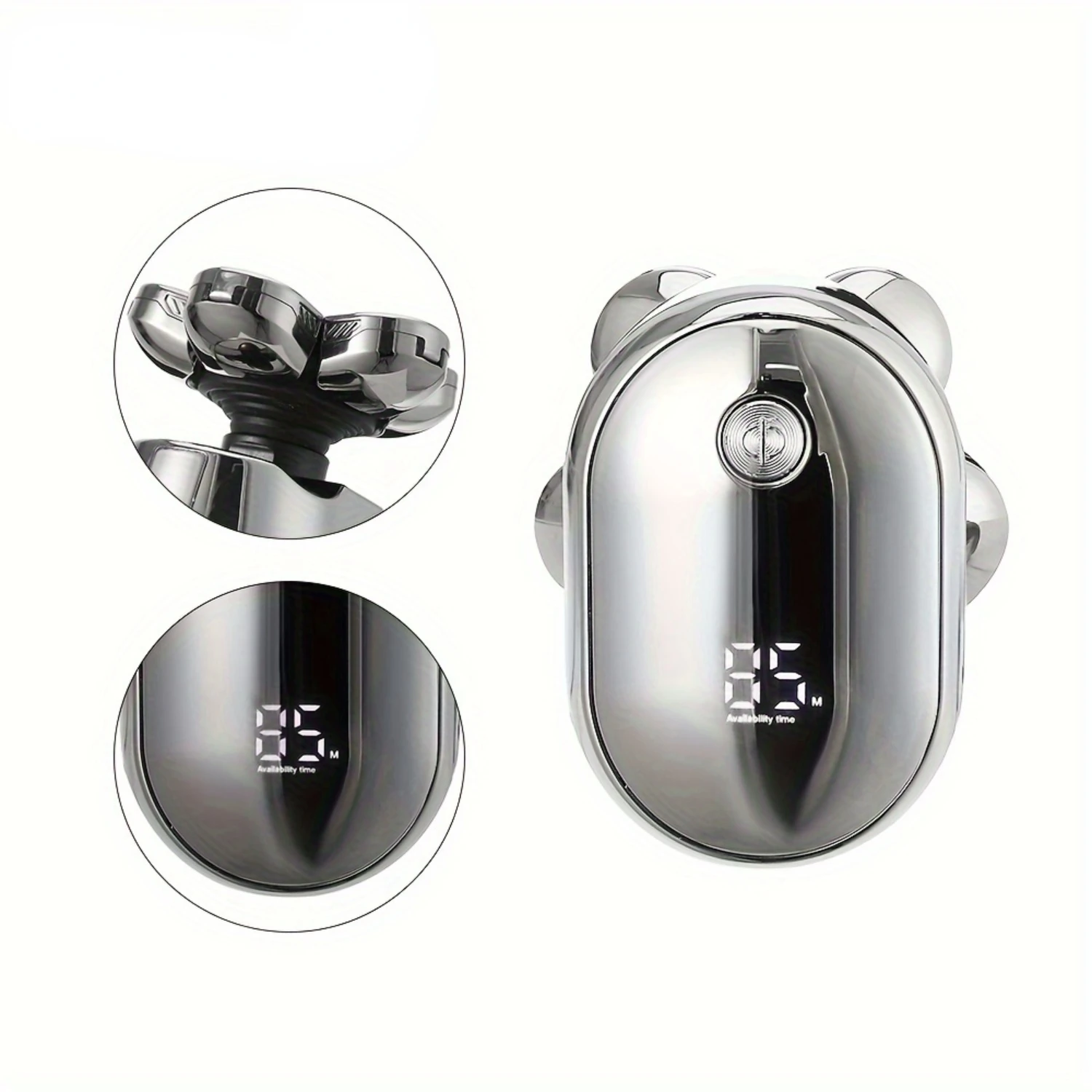 

VGR V-395 6 Shaver Head Men's Shaver Waterproof Beard Trimmer Cutter Machine Digital Display