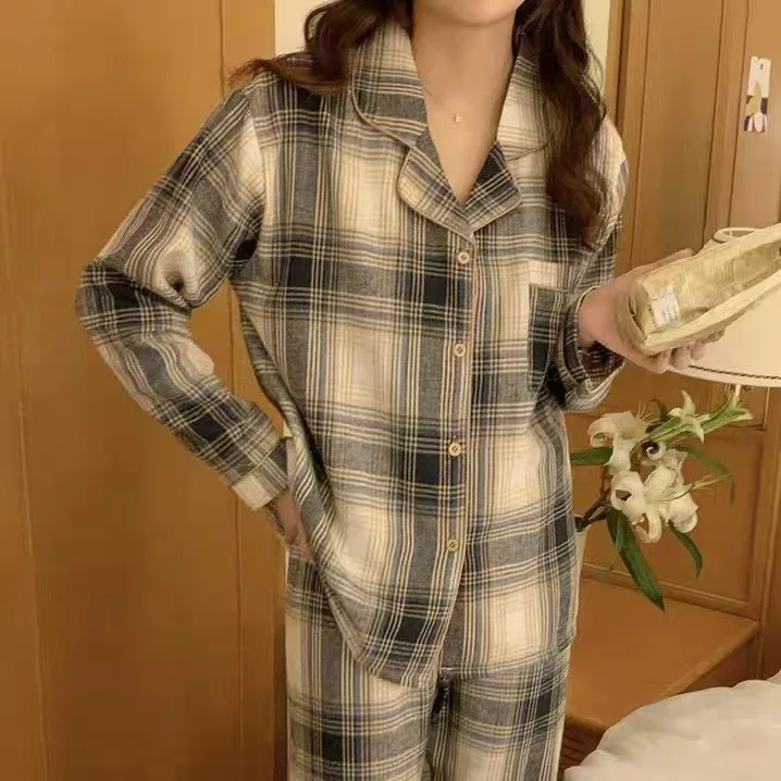 

PJs SetЖенские теплые зимние пижамыАмериканская сеткаМодная домашняя одежда, пижамыЖенский пижамный комплектСимпатичный и мягкий пижамный комплект