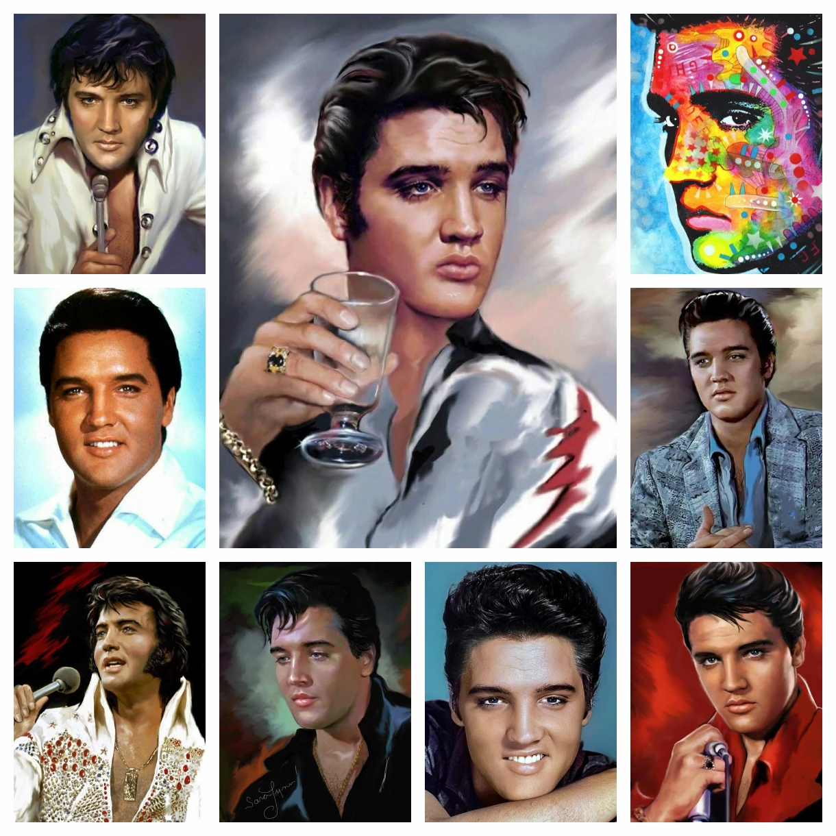 5D DIY Elvis Diamond Painting Kit American Rock Singer Sticker Diamond Embroidery Art Children's Gift Cross Stitch Cartoon