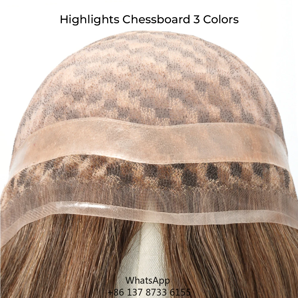 

Customized High Quality Women's Virgin Hair Fine Mono Based Wigs Medium Length 140% Density Double Drawn 1 Piece