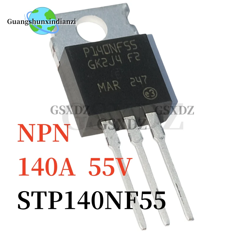 10pcs/lot STP140NF55 P140NF55 140NF55 TO-220 55V 140A NPN Transistors