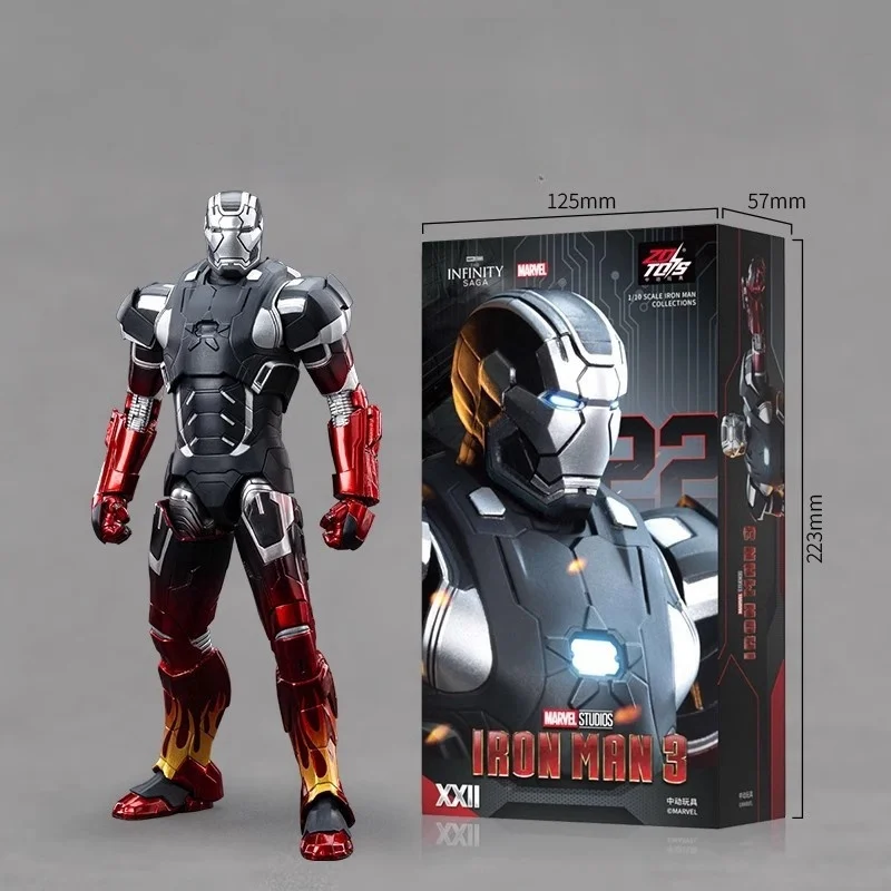 20cm Original Zdtoys Iron Man 1/10 Mk24 Mk22  Mk41 Mk47 Action Figures  Collectable Model Toys Anime Birthday Present