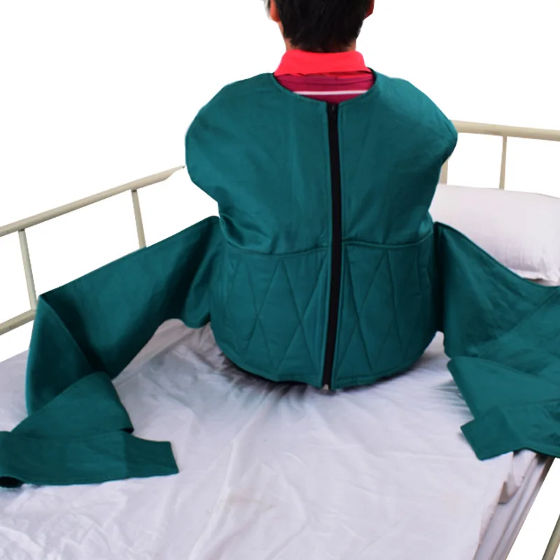 Elderly Bedridden Vest Restraint Clothing Double Layered Thickened Cotton Bed Security Fixation Belt Nursing Clothing