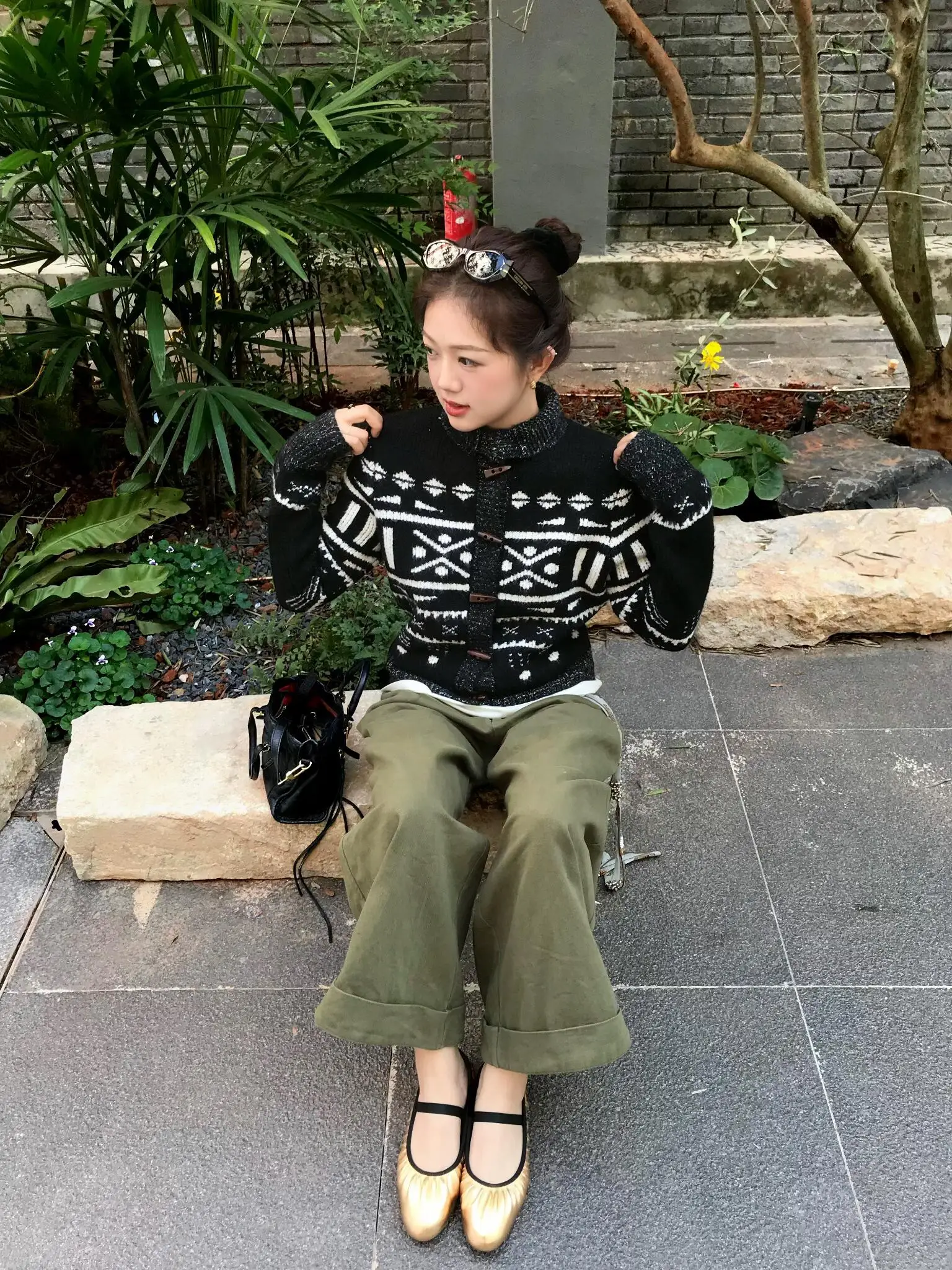 

Retro Fair Isle Knit Sweater Coat Women's Autumn Winter Loose Casual Sle High End Feeling Open Cardigan Long Sve Top