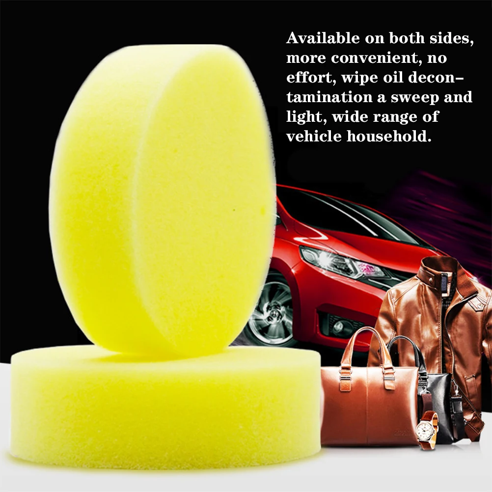 

4Pcs Cleaning Sponge Waxing Sponge Polish Wax Sponge Applicator Pads Clean Washer Washing Tool (Yellow)