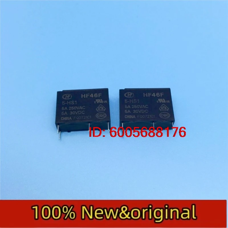 10PCS HF46F-5-HS1 set of normally open 4-pin HF46F-005-HS1 5A250VAC Hongfa relay HONGFA Original & Brand New