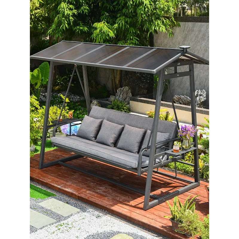 

Swing Outdoor Garden Solar Light Rocking Chair Balcony Outdoor Leisure Internet celebrity yard